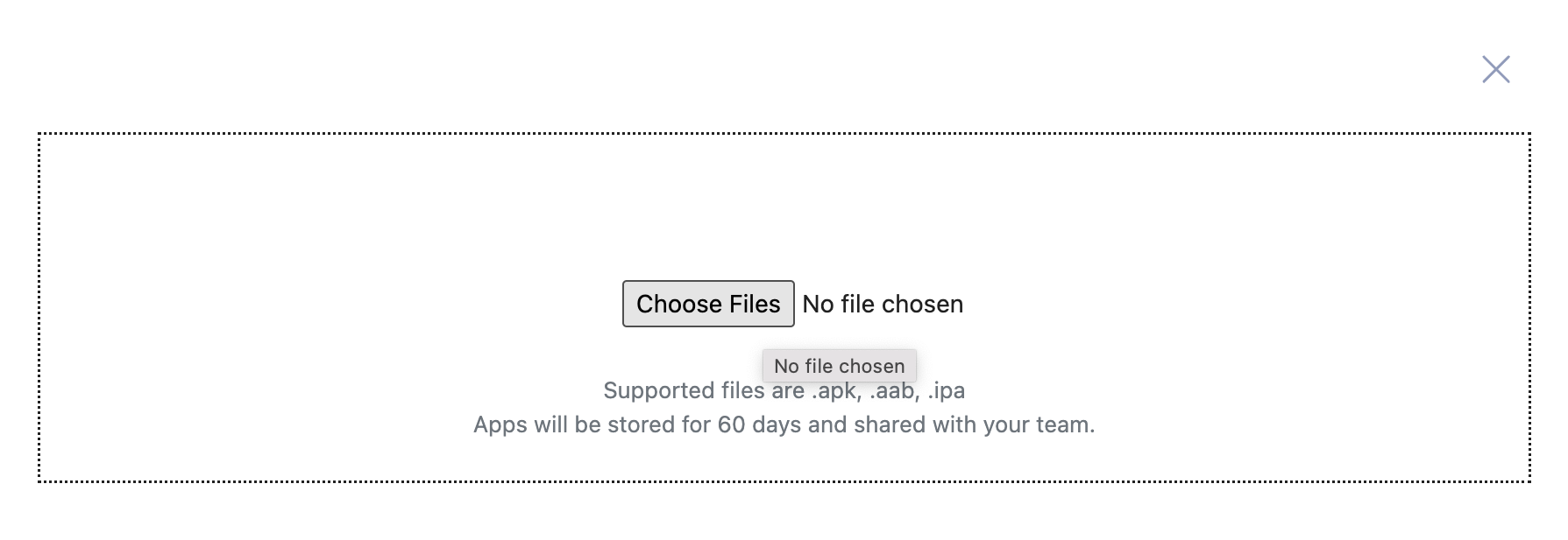 Choose application file to upload to Kataolon TestOps.