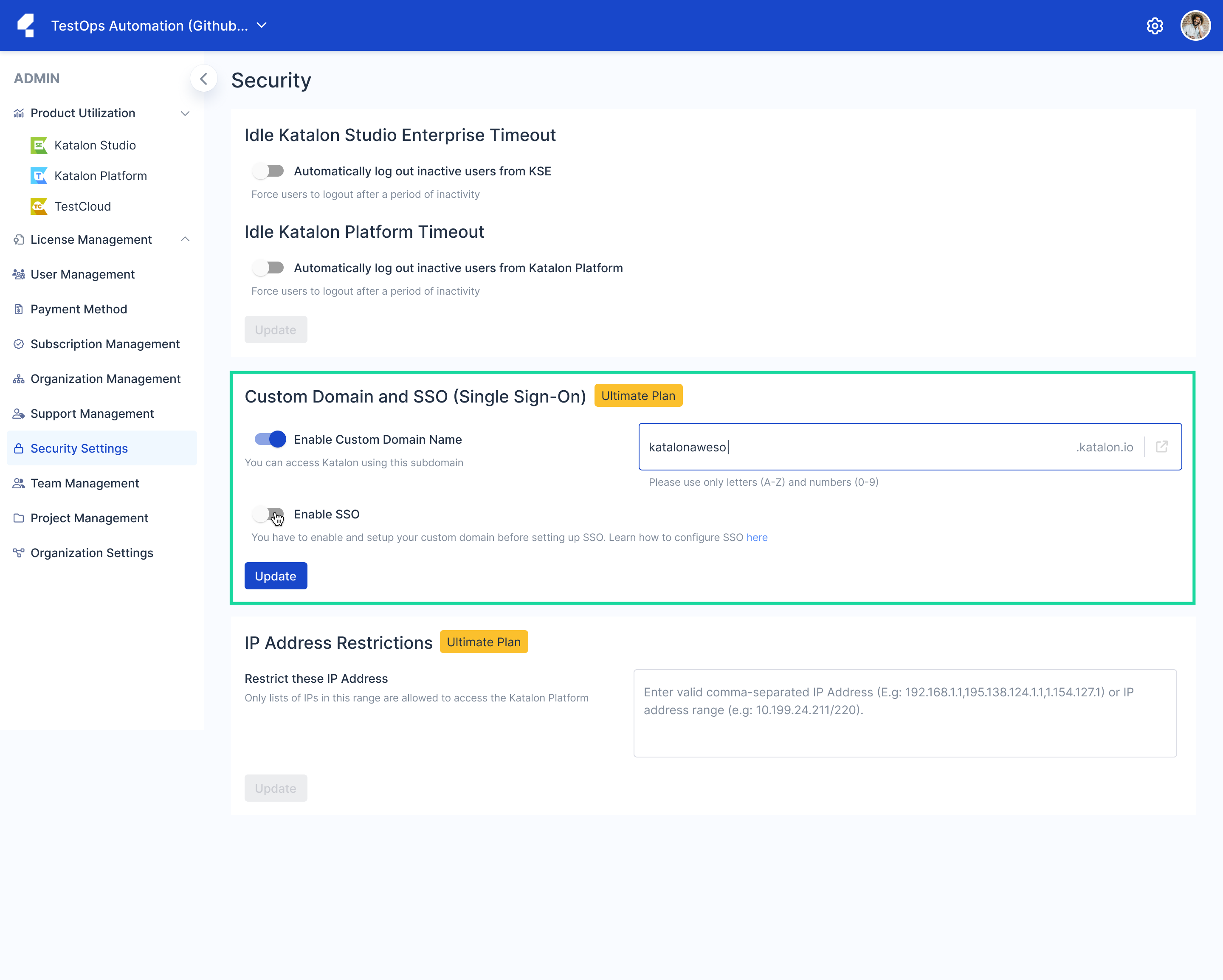 Custom Domain and SSO