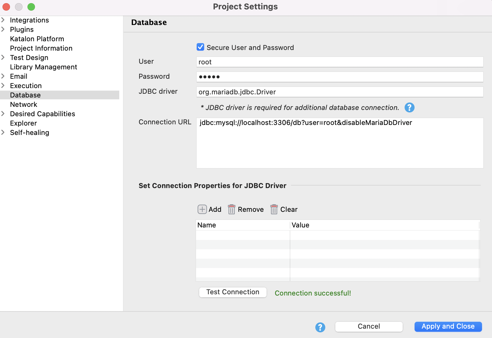 Connect an external JDBC driver