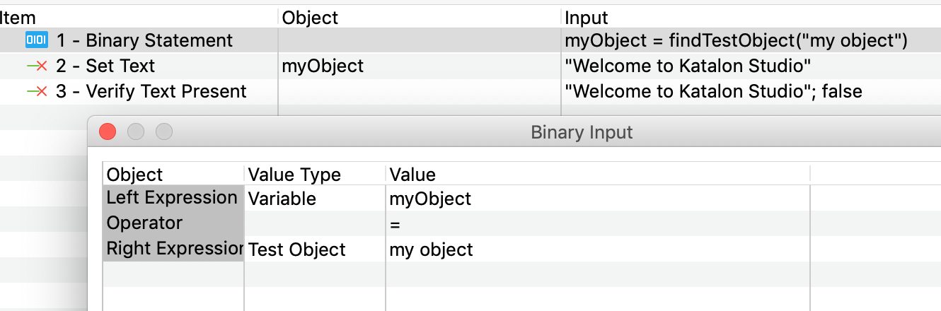 Binary statement