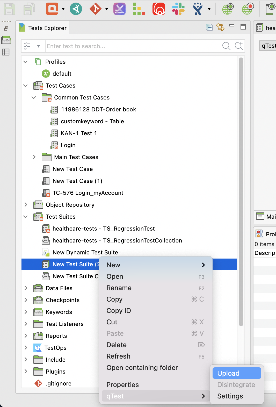 Upload test suites to qTest manually in an alternative way