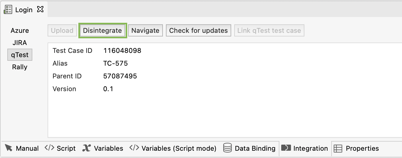 Disintegrate Studio test cases from qTest