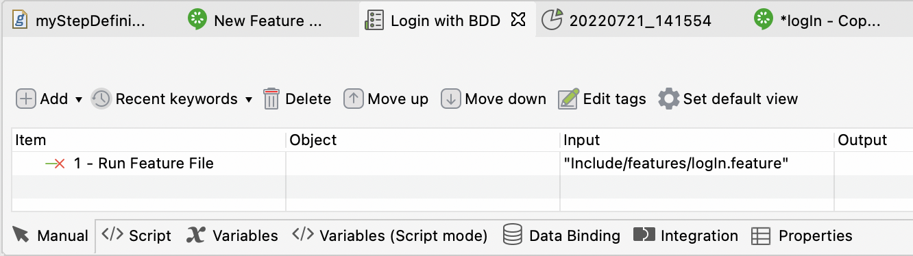 feature file in a test case