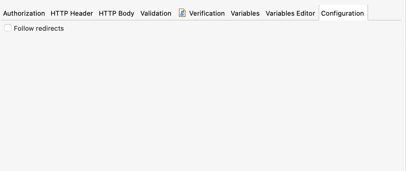 Configuration in the sample POST request