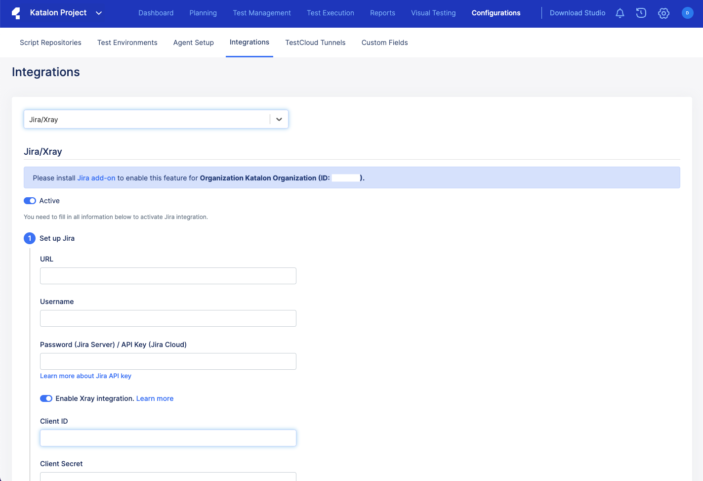 TestOps integration page