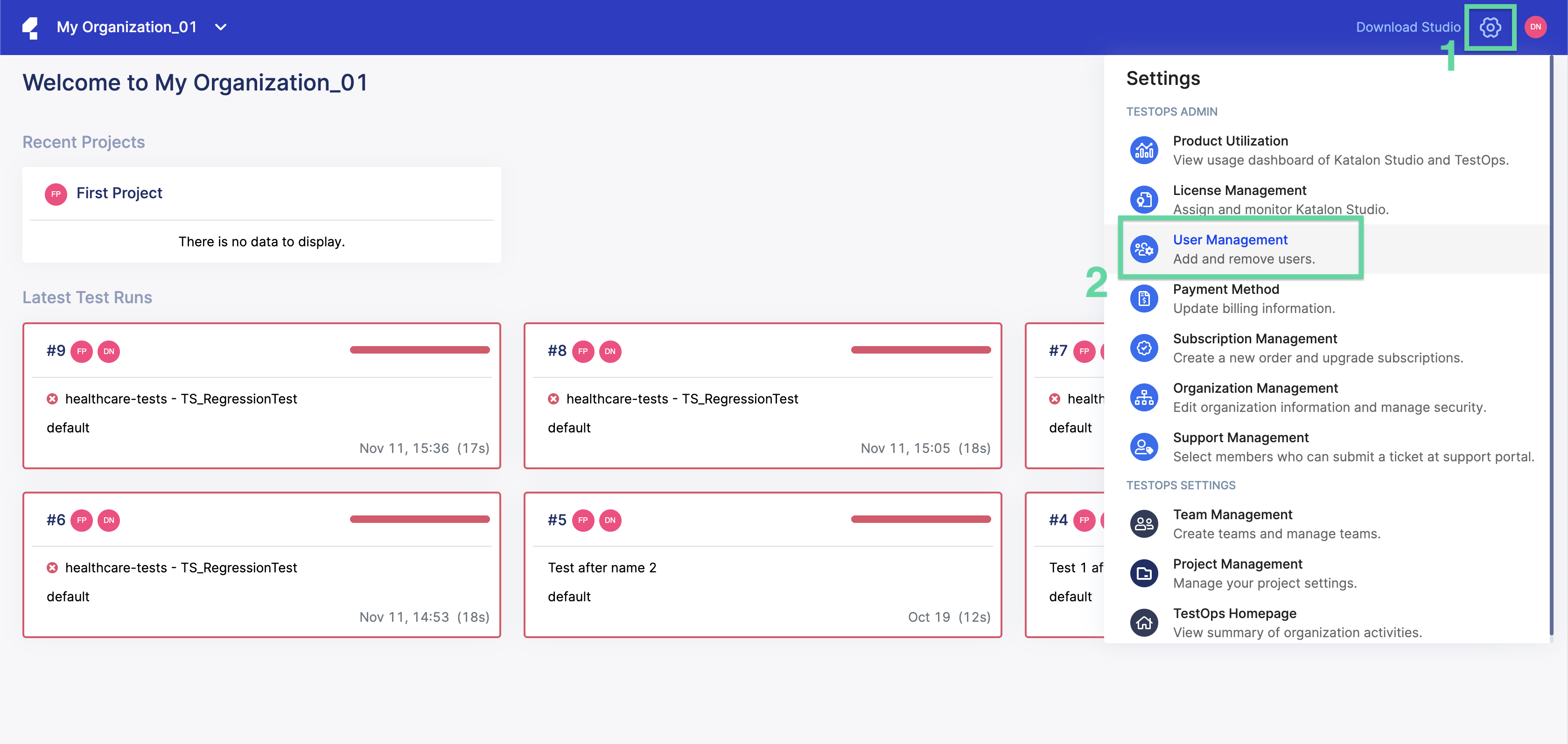 TestOps User Management